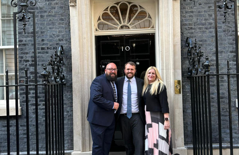 Jonathan at 10 downing street with Andy and Heidi